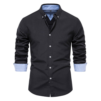Edmund Shirt | Men's Slim-Fit Solid Color Long-Sleeved Shirt