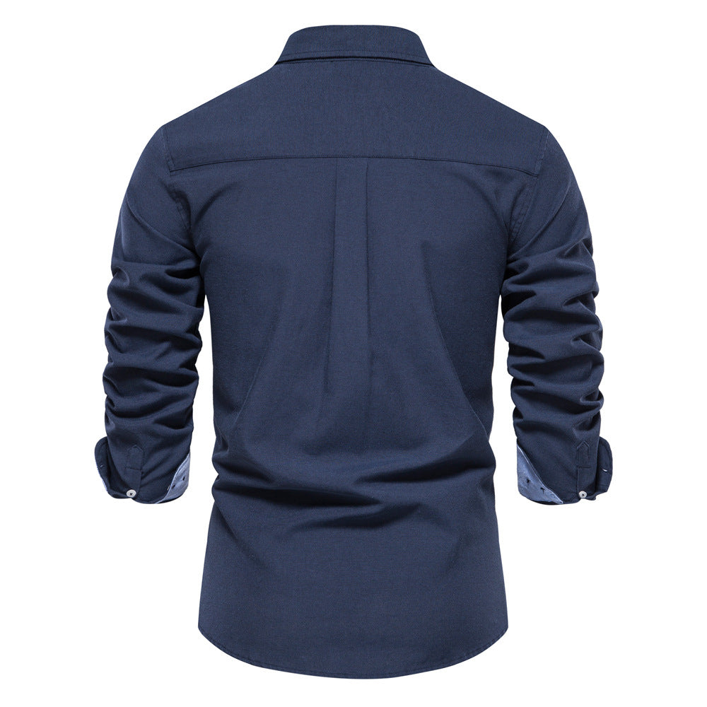 Edmund Shirt | Men's Slim-Fit Solid Color Long-Sleeved Shirt