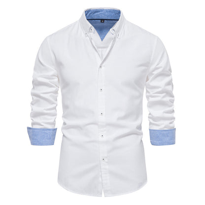 Edmund Shirt | Men's Slim-Fit Solid Color Long-Sleeved Shirt