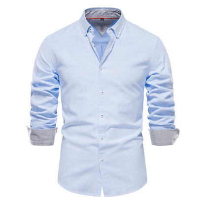 Edmund Shirt | Men's Slim-Fit Solid Color Long-Sleeved Shirt