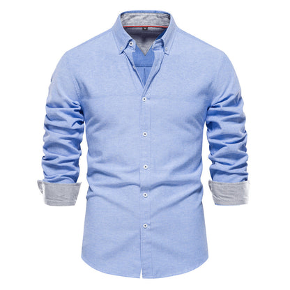 Edmund Shirt | Men's Slim-Fit Solid Color Long-Sleeved Shirt