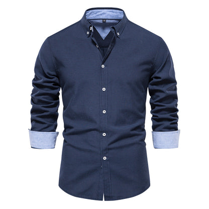 Edmund Shirt | Men's Slim-Fit Solid Color Long-Sleeved Shirt