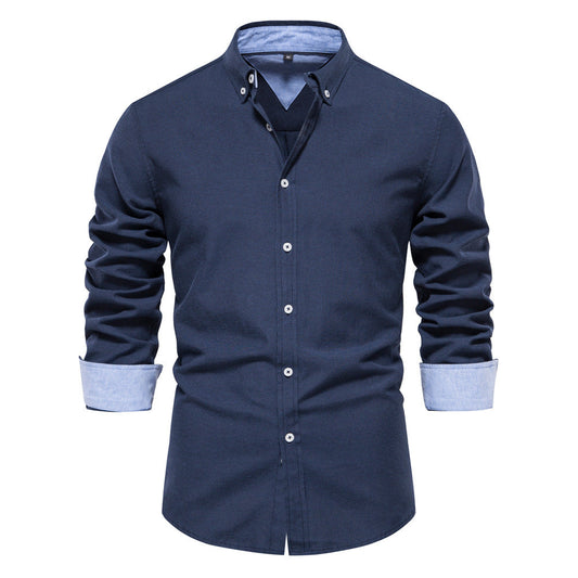 Edmund Shirt | Men's Slim-Fit Solid Color Long-Sleeved Shirt