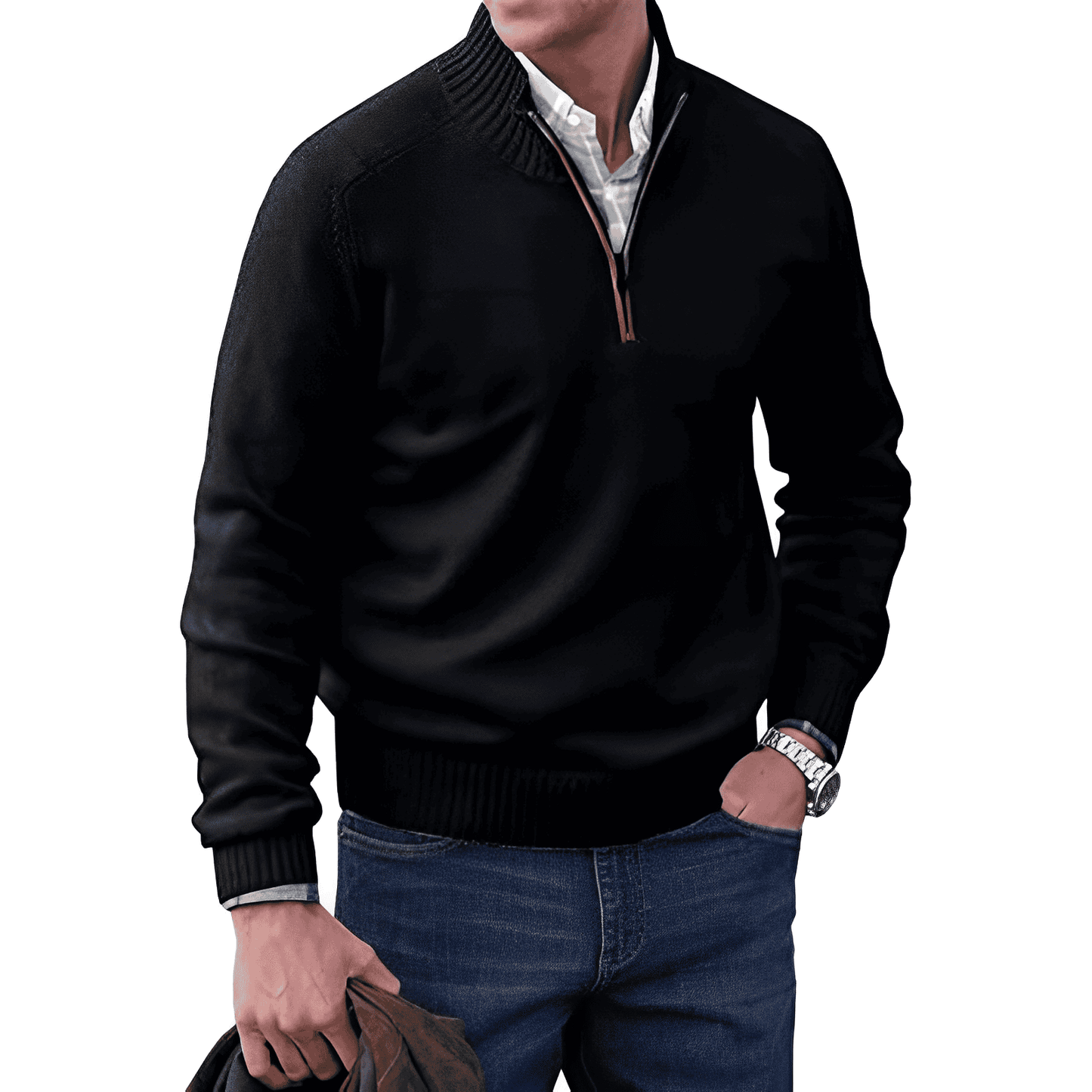 Eduardo Cashmere Quarter-Zip Sweater | Men's Lightweight Luxury Pullover