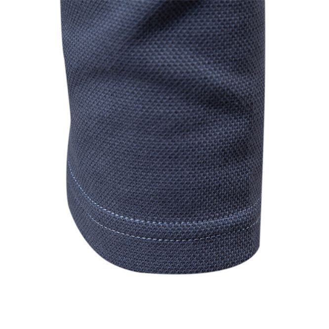 Elias Polo Shirt | Men's Long-Sleeved Solid Color Polo with Lapel