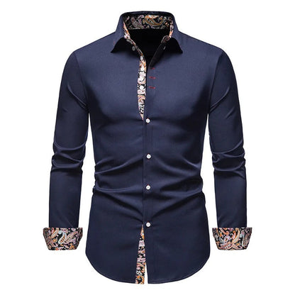 Emanuel Shirt | Men's Elegant Paisley Splice Shirt