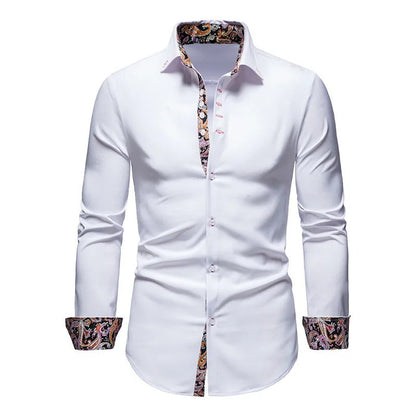 Emanuel Shirt | Men's Elegant Paisley Splice Shirt