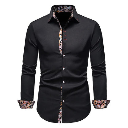 Emanuel Shirt | Men's Elegant Paisley Splice Shirt