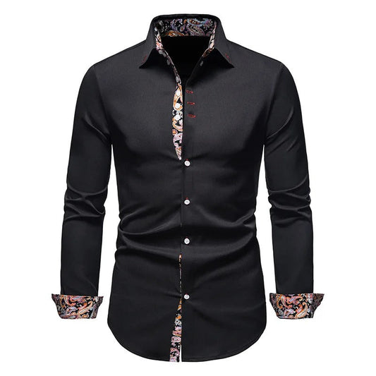 Emanuel Shirt | Men's Elegant Paisley Splice Shirt