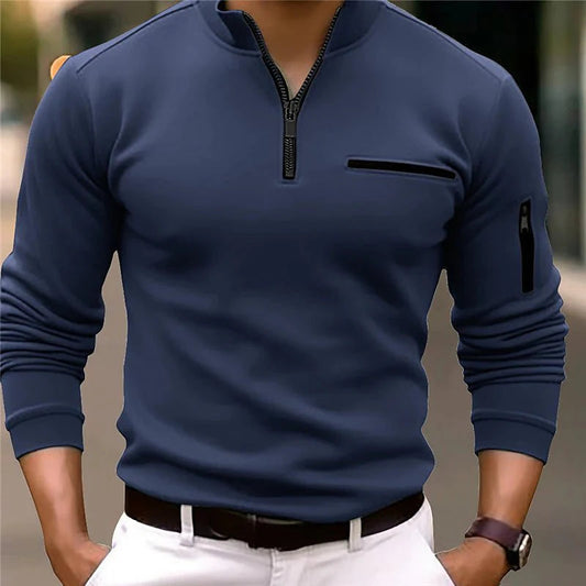 Ephron Zip-Up Polo Shirt | Men's Modern Casual Classic