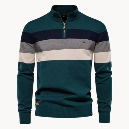 Jacob Men’s Jumper | Quarter-Zip Jumper with High Collar and Long Sleeves for Autumn