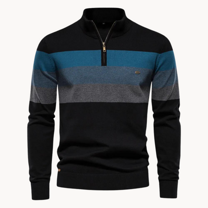 Jacob Men’s Jumper | Quarter-Zip Jumper with High Collar and Long Sleeves for Autumn