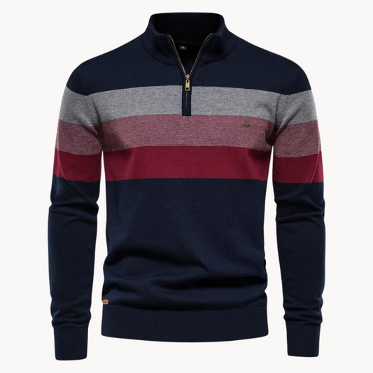 Jacob Men’s Jumper | Quarter-Zip Jumper with High Collar and Long Sleeves for Autumn