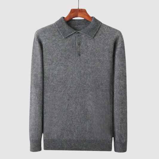 Fawzan Wool Polo Sweater | Men's Luxurious Classic Knit