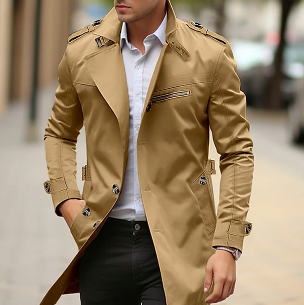 Finn Waterproof Long Coat | Men's Stylish Warm Outerwear