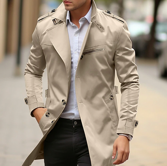 Finn Waterproof Long Coat | Men's Stylish Warm Outerwear
