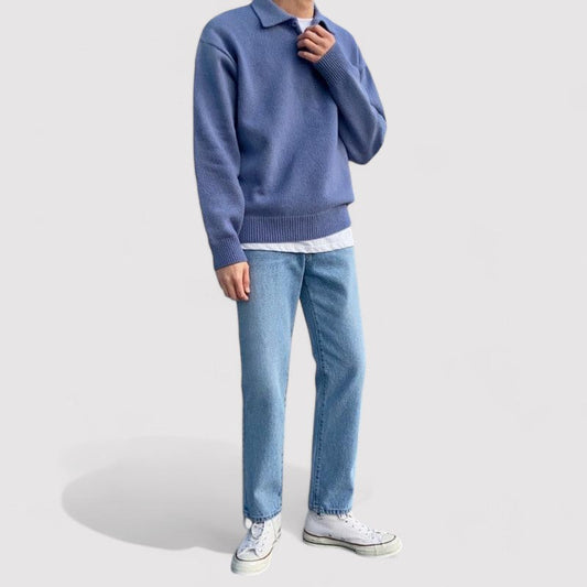 Flavien Wool Half-Zip Sweater | Men's Button-Accent Warm Knit