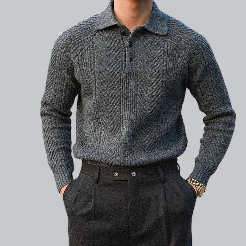 Galen Men’s Polo Shirt | Old Money Long Sleeve with Timeless Elegance