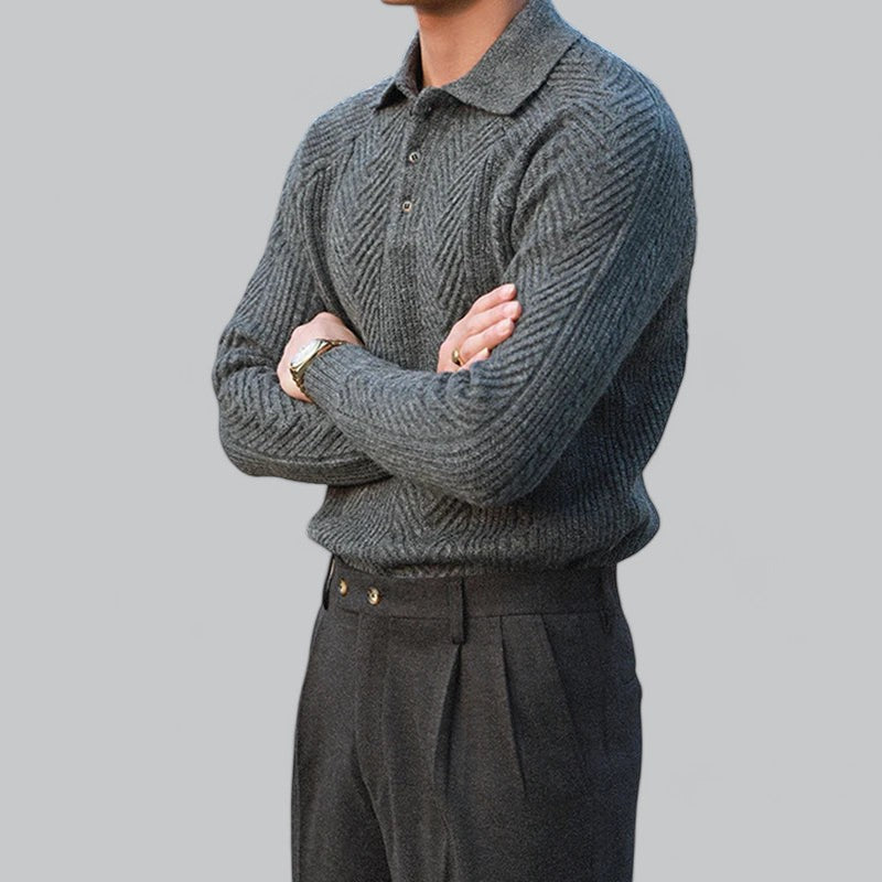 Galen Men’s Polo Shirt | Old Money Long Sleeve with Timeless Elegance