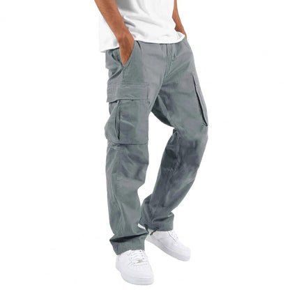 Jatiel Men’s Trousers | Cargo Trousers with Elastic Waistband, Multiple Pockets, and Cuffed Hem for Autumn