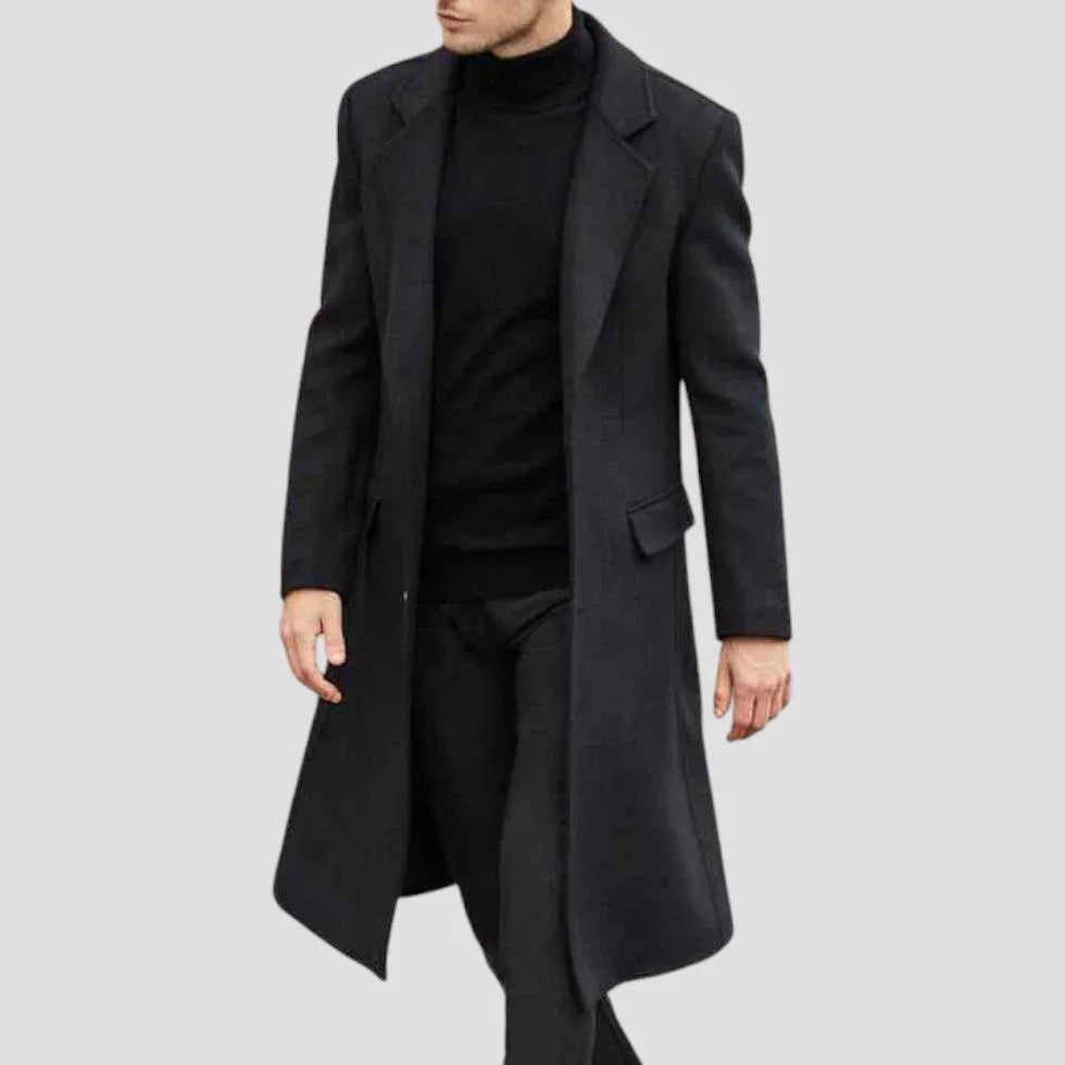 Karl Overcoat | Men's Winter Wool Blend Classic Button-Front Coat