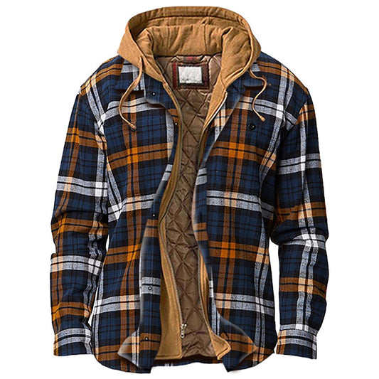 Haskell Men’s Checkered Jacket | Extra-Warm Hooded Coat
