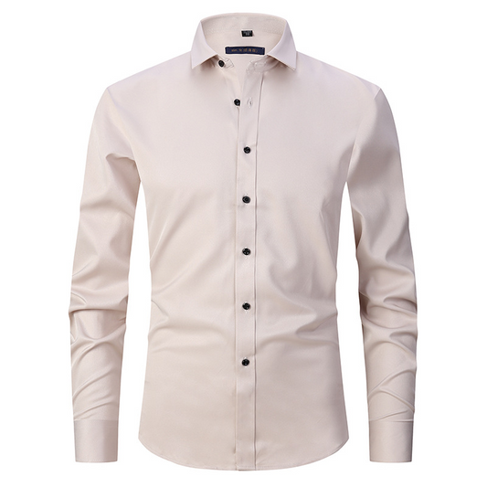 Hollister Men’s Long-Sleeve Polo Shirt | Elastic and Anti-Wrinkle Design