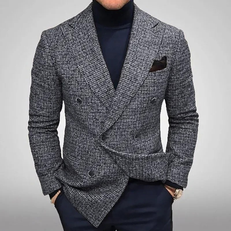 Iacopo Blazer | Men's Luxury Double-Breasted Textured Blazer