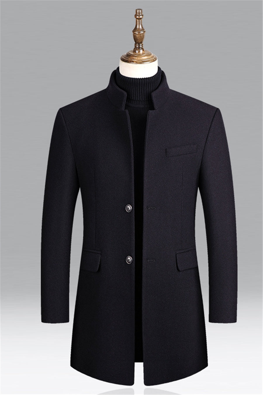Iagan Coat | Men's Formal Coat with Standing Collar