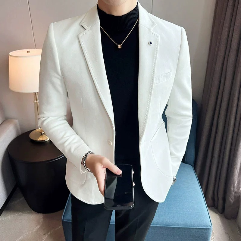 Ibbot Blazer | Men's Elegant Suede Blazer with One Button