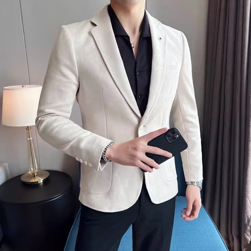 Ibbot Blazer | Men's Elegant Suede Blazer with One Button