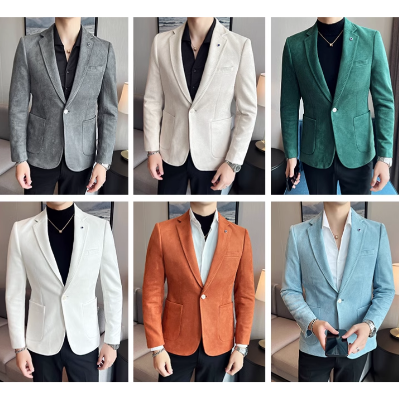 Ibbot Blazer | Men's Elegant Suede Blazer with One Button