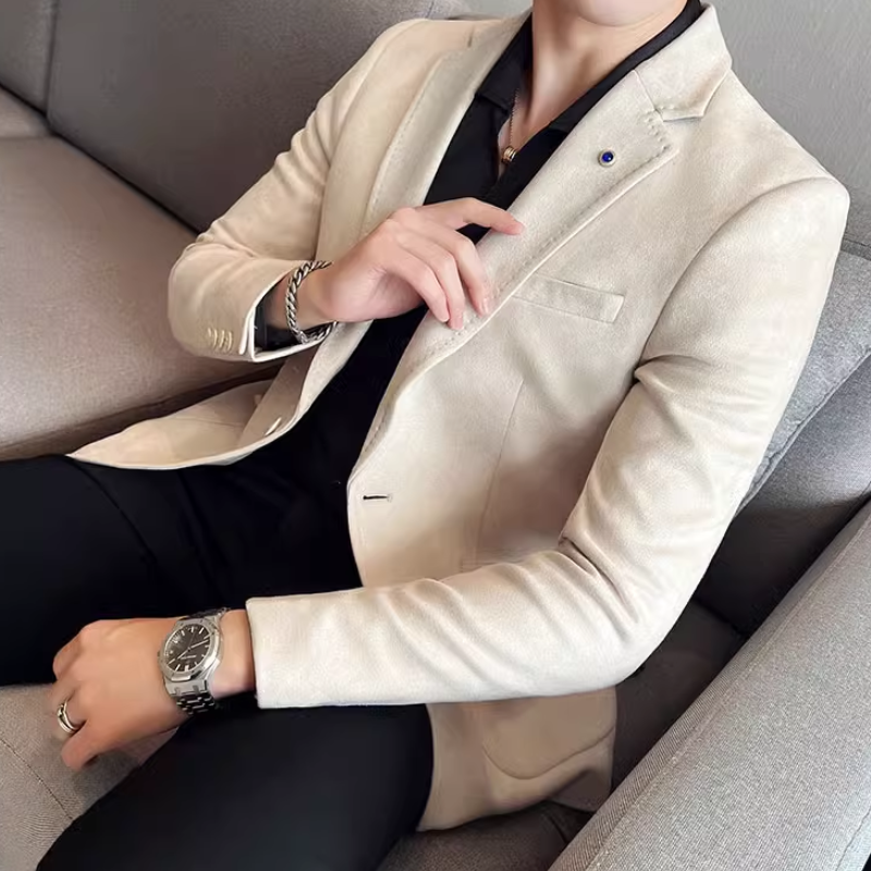 Ibbot Blazer | Men's Elegant Suede Blazer with One Button