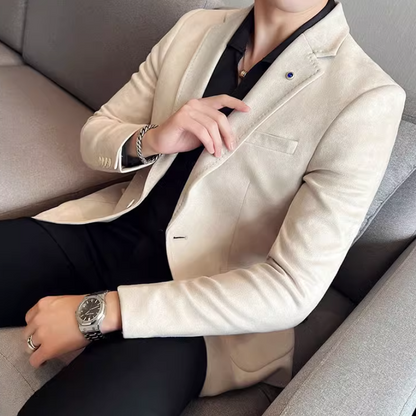 Ibbot Blazer | Men's Elegant Suede Blazer with One Button