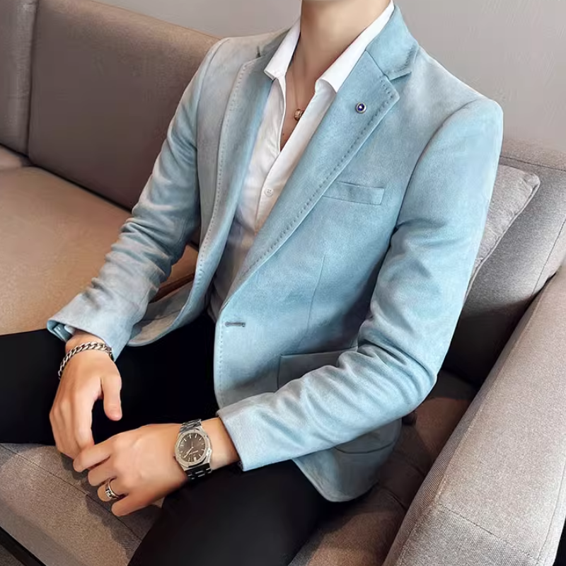 Ibbot Blazer | Men's Elegant Suede Blazer with One Button