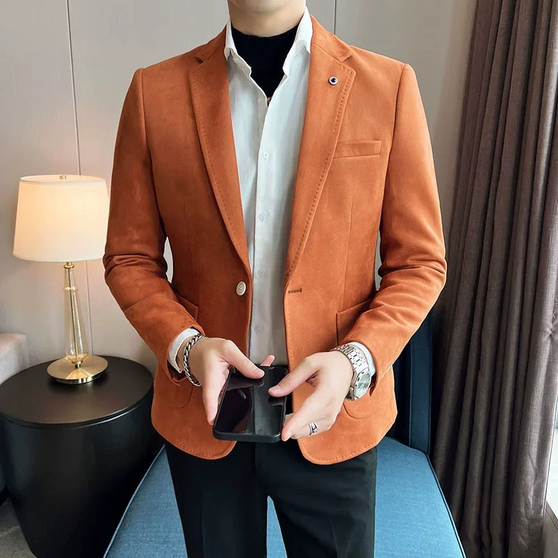Ibbot Blazer | Men's Elegant Suede Blazer with One Button