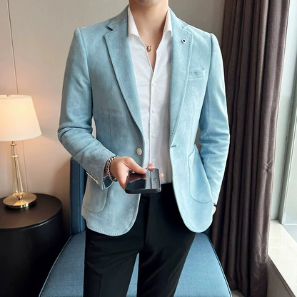 Ibbot Blazer | Men's Elegant Suede Blazer with One Button