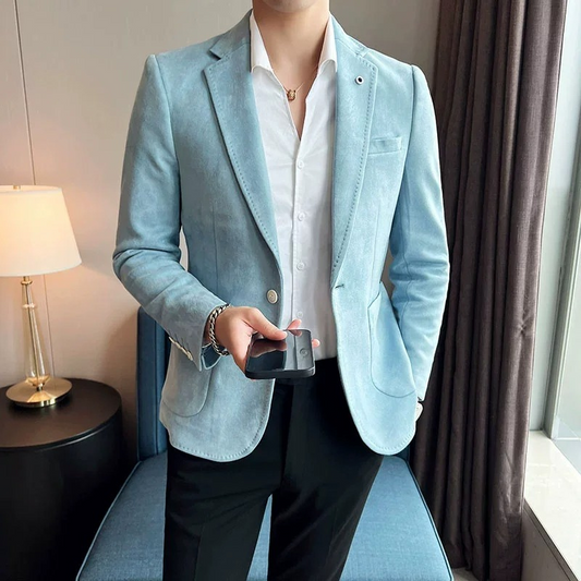 Ibbot Blazer | Men's Elegant Suede Blazer with One Button