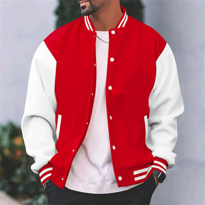 Jahlon Men’s Jacket | Baseball-Style Zip-Up Jacket with Ribbed Collar and Side Pockets for Autumn