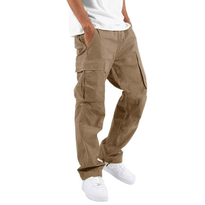 Jatiel Men’s Trousers | Cargo Trousers with Elastic Waistband, Multiple Pockets, and Cuffed Hem for Autumn