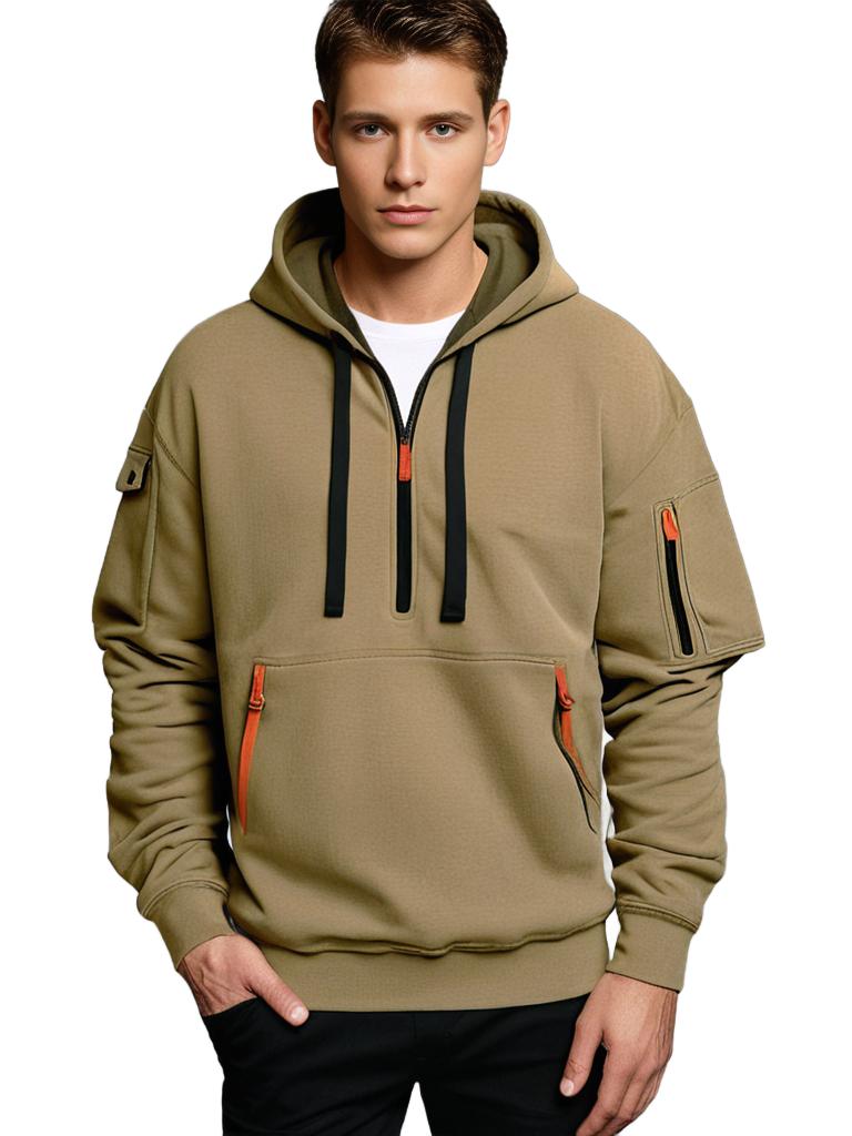 Jaxen Men’s Hoodie | Cotton Hoodie with Drawstring Hood, Kangaroo Pocket, and Long Sleeves for Autumn