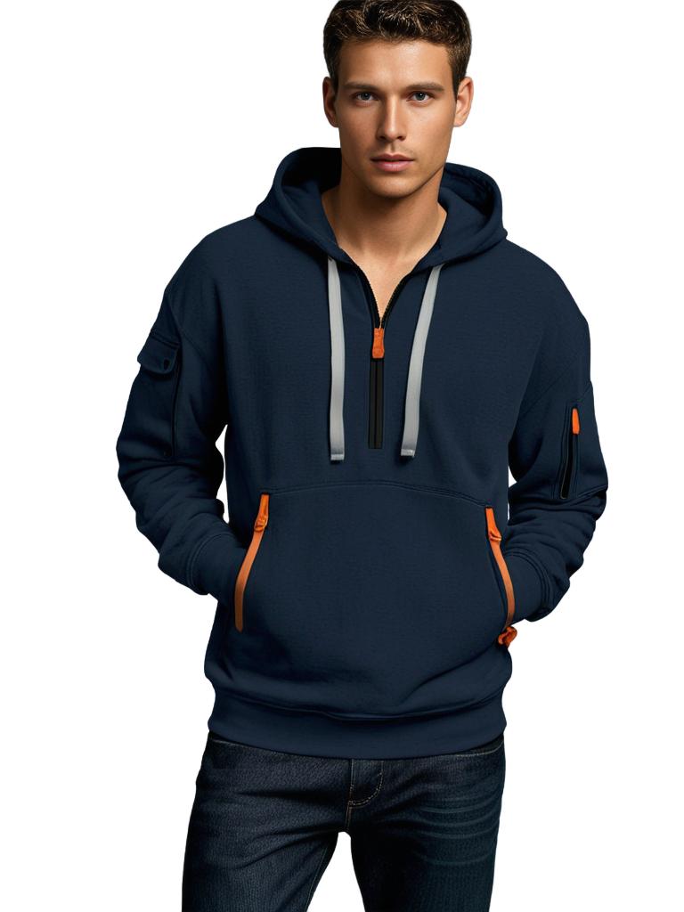 Jaxen Men’s Hoodie | Cotton Hoodie with Drawstring Hood, Kangaroo Pocket, and Long Sleeves for Autumn