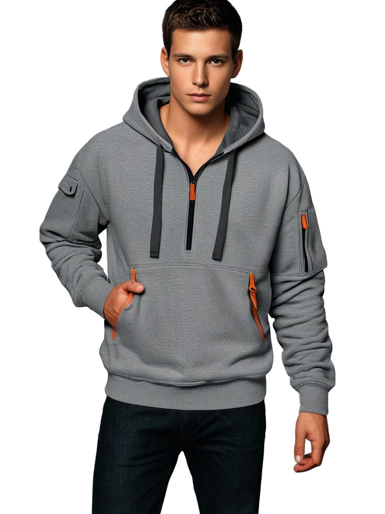 Jaxen Men’s Hoodie | Cotton Hoodie with Drawstring Hood, Kangaroo Pocket, and Long Sleeves for Autumn