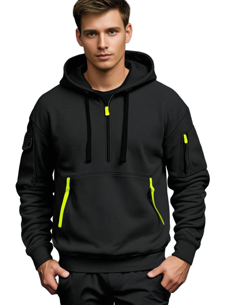 Jaxen Men’s Hoodie | Cotton Hoodie with Drawstring Hood, Kangaroo Pocket, and Long Sleeves for Autumn