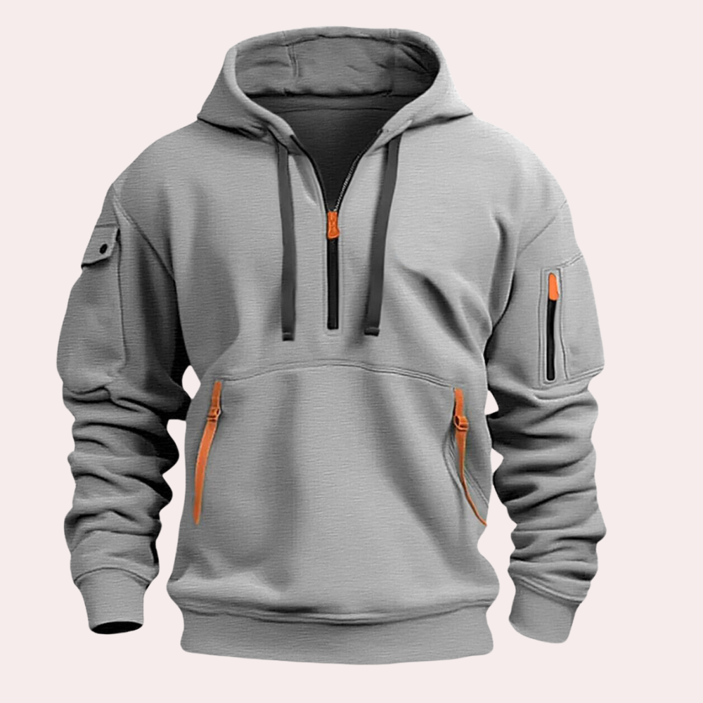 Jaxen Men’s Hoodie | Cotton Hoodie with Drawstring Hood, Kangaroo Pocket, and Long Sleeves for Autumn
