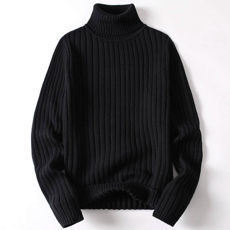 Javen Men’s Sweater | Wool-Blend Turtleneck Sweater with Long Sleeves and Ribbed Hem for Autumn