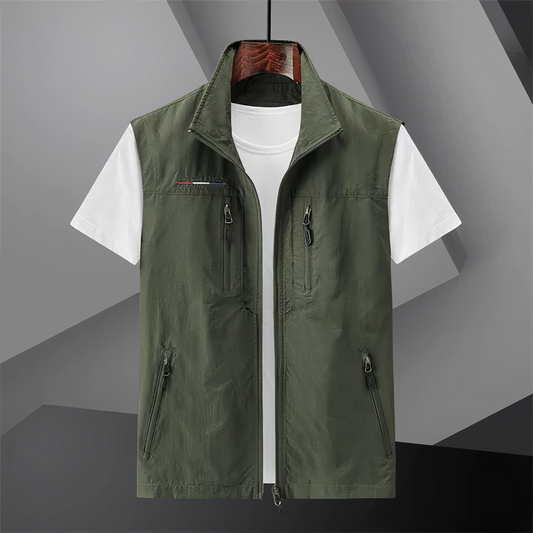 Kade Vest | Men's Autumn Zip-Up Multi-Pocket Outdoor Vest