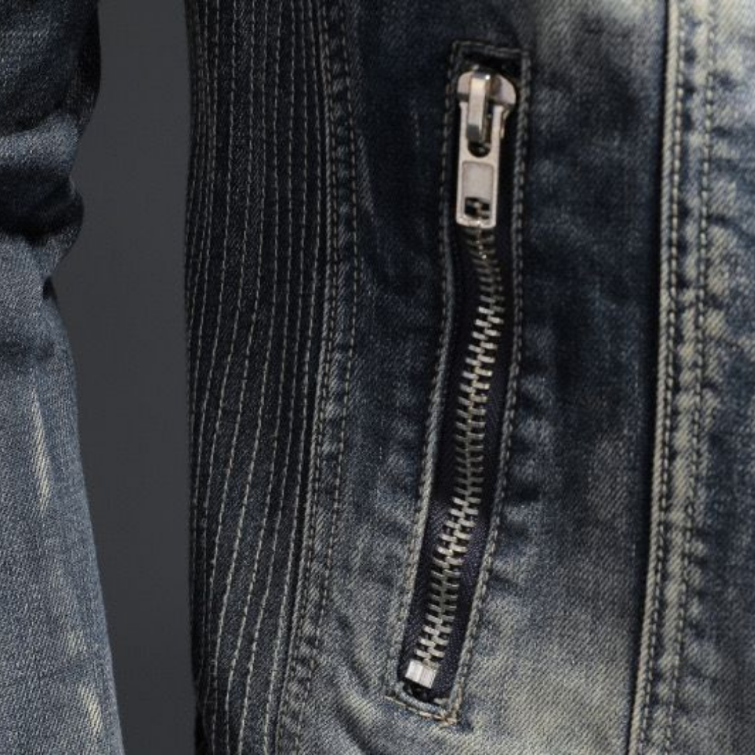 Malvin Men’s Jacket | Zip-Up Denim with Pockets