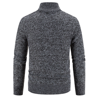 Jairoz Men’s Cardigan | Knitted Zip-Up Cardigan with High Collar and Long Sleeves for Autumn