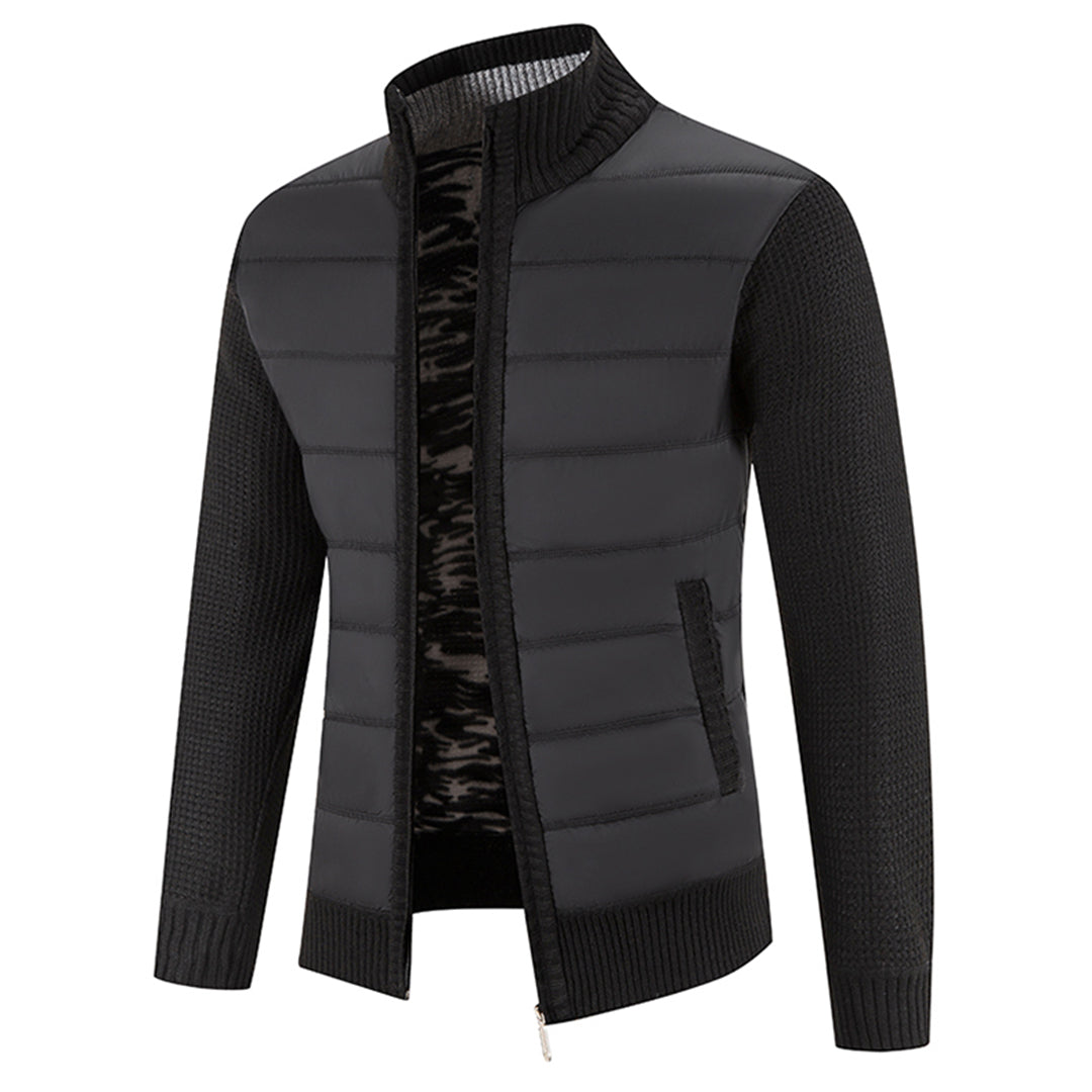 Jairoz Men’s Cardigan | Knitted Zip-Up Cardigan with High Collar and Long Sleeves for Autumn